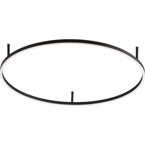 Ideal Lux ORACLE Anneau Led Intégré Semi Plafonnier Noir 90cm 3000K (1/2)