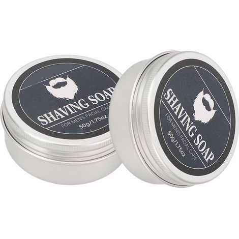 Lot de 2 crèmes à raser 50 g, mousse onctueuse et riche, nettoyante en profondeur et hydratante pour hommes. (1/5)