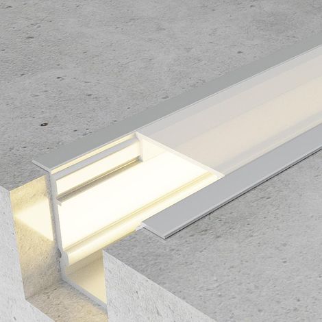 IluminaShop - Perfil Aluminio para Empotrar con Alas Sinca 2 metros (1/3)