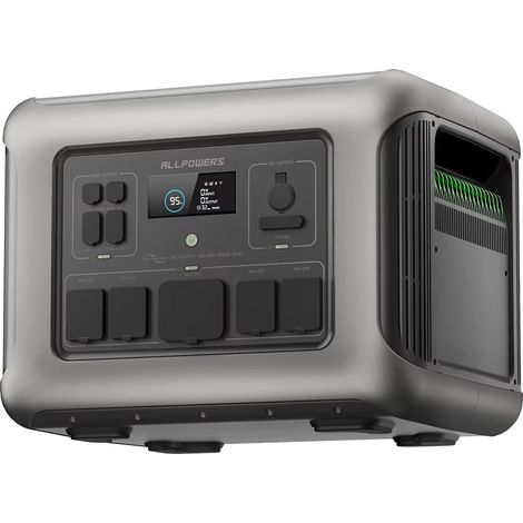 Centrale électrique portable R600 – Batterie LiFePO4 299 Wh – 2 prises CA 600W (crête 1200W) – Camping/VR/maison