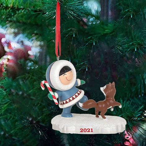 Décoration de Noël Pingouin et Fille en Résine à Faire Soi-même - Ornements Faits Main - Décoration (1/5)