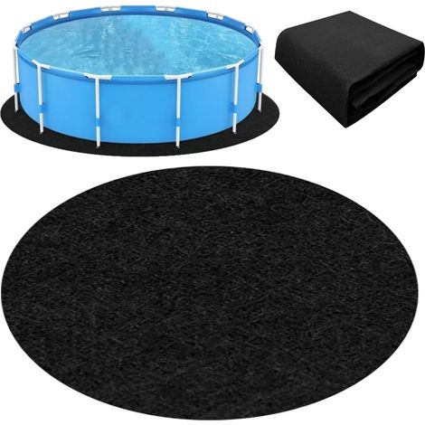Tapis de piscine rond 370 cm,toile de fond pour piscine,tapis de piscine robuste et sans couture,toile de fond prédécoupée pour piscines hors sol et spas (370CM) (1/5)