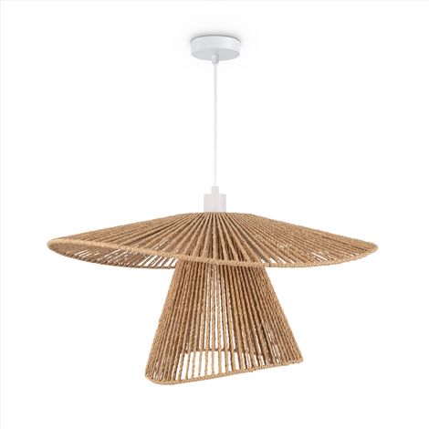Paco Home LED Lámpara Colgante Comedor Lámpara Colgante Salón Cocina Papel Estilo Boho E27 Blanco, Typ 6 (de)