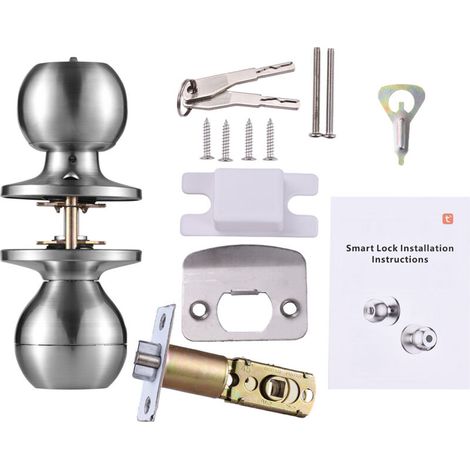 Cerradura inteligente con entrada sin llave, huella dactilar, botón de puerta, aplicación Ty, control remoto, puerto USB tipo C, batería recargable, Bluetooth 3 en 1: huella dactilar/llave/aplicación  (1/5)