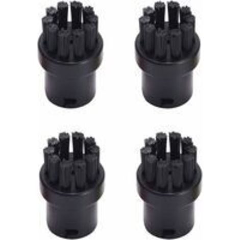 Lot de 4 brosses rondes de rechange pour nettoyeur vapeur Karcher SC1 SC2 SC3 SC4 SC5 SC7 (Noir) (1/5)
