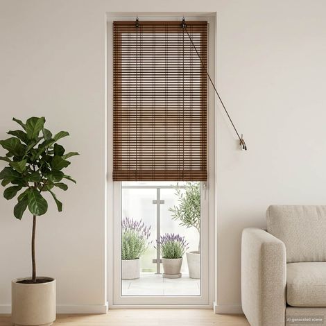 vidaXL Store enrouleur Marron 50 x 220 cm Bambou (1/5)
