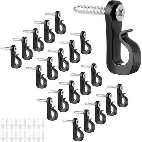 20PCS Crochet à Visser, Crochets à Vis Q-Hanger Crochets de Suspension pour Lumières de Noël Crochets à Visser Extérieurs Crochet de Plafond à Visser Q Crochet pour Lumières de Noël, Garage