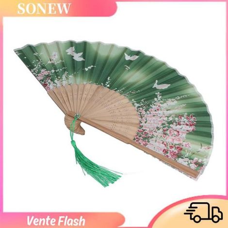 Ventilateur Pliant - Bambou - Pour Rafraîchissement Décoration Mariage Fêtes - 2 Pièces (1/5)
