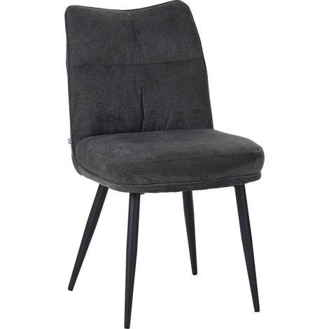 Chaise Louise tissu gris pieds métal (1/5)