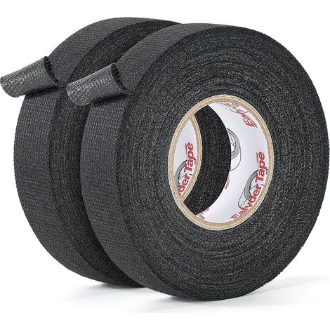 Lot de 2 Rouleaux Ruban de Câblage Automobile 19 mm x 17 m, Ruban adhésif en Tissu Pet Non tissé pour Faisceaux de câbles - Ruban adhésif en Cotonf (1/5)
