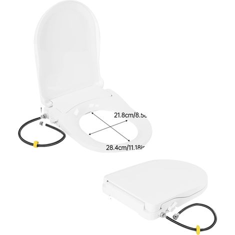 Siège de toilette bidet, système à double buse, design écologique, BLANC (1/2)