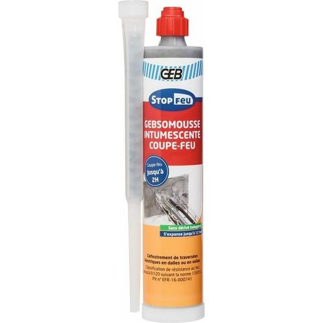 Mousse bi-composante intumescente coupe-feu pour le calfeutrement des passages de câbles cartouche de 210ml - GEB (1/2)