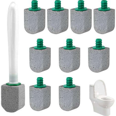 10 PCS Brosse de Nettoyage en Pierre Ponce, Pierre de Nettoyage pour Toilettes, avec Poignée Réutilisable, pierres Ponce WC, pour Toilette, Salle de Bain Élimine Les Taches Tenaces (1/5)