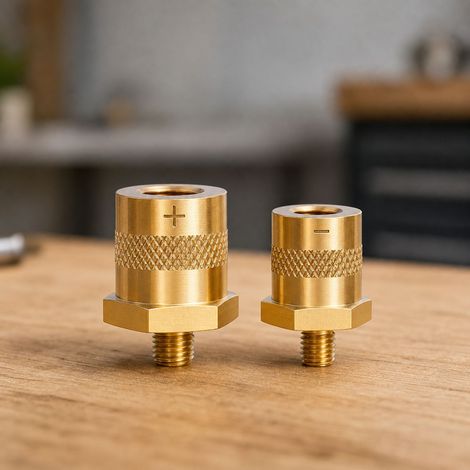 Pair of M8 brass battery adapters, battery terminals, battery pole adapter for lithium car batteries (1/5)