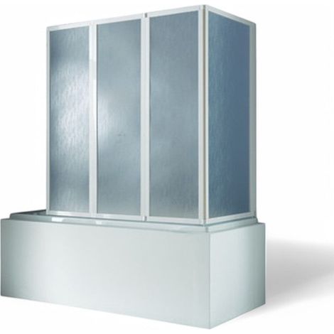 Parete sopravasca 2 lati in con struttura in alluminio e acrilico bianco 1 anta 68 cm + 3 ante 133 cm (1/3)