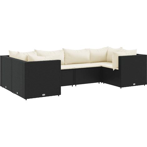 Maison Exclusive - Set Mobili da Giardino 6 pz con Cuscini in Polyrattan Nero