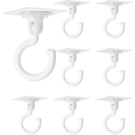 8 Stück selbstklebende, transparente Haken, 360-Grad drehbarer, stark haftender Decken- und Wandhaken ohne Bohren für Badezimmer (1/5)