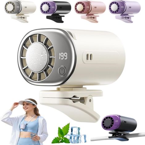 Ventilateur de voiture à clipser avec écran LED, climatiseur USB (1/5)