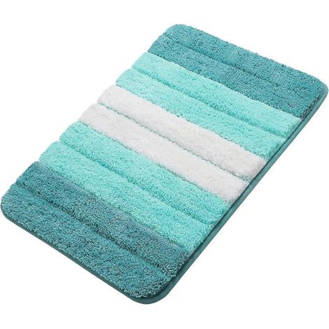Online Store - Tapis de bain antidérapant 50 x 80 cm, turquoise, pour sol et baignoire, extra doux et absorbant. (1/5)