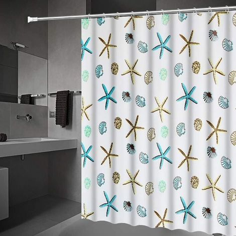 Schimmelresistente Duschvorhänge – Extra lange Duschvorhänge mit U-förmigen Haken, antibakteriell und wasserdicht – 180 x 180 cm (1/4)