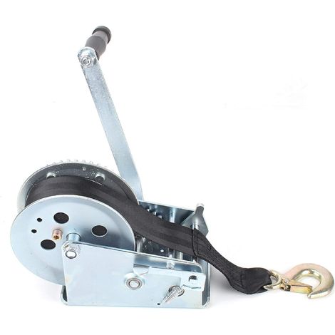 Hand Winch 3200lbs 8.8m Geared Manual Lifts Trailers Tool Marine Puller Tool with Cable and Hook Webbing Wire Winch for Boat Trailer Caravan Marine (1/5)