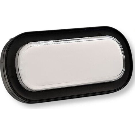 TrAdE Shop Traesio - Applique A Led Da Parete Plafoniera Soffitto Ovale 23 Watt Cct Switch Ip65 Xg-907-3c - Nero (1/5)