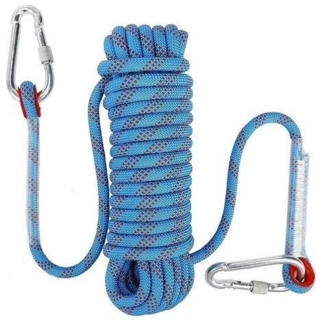 Corda da arrampicata con moschettone di sicurezza statico da 10 mm, corda da alpinismo in poliestere, corda di soccorso per escursionismo, alpinismo e arrampicata, 10 m (1/5)