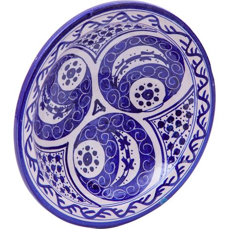Assiette décorative 25,5 x 25,5 x 6,5 cm  Plaque en céramique d'artisanat marocain  Décorations de cuisine  Assiettes Décoratives Peintes à la main (1/5)