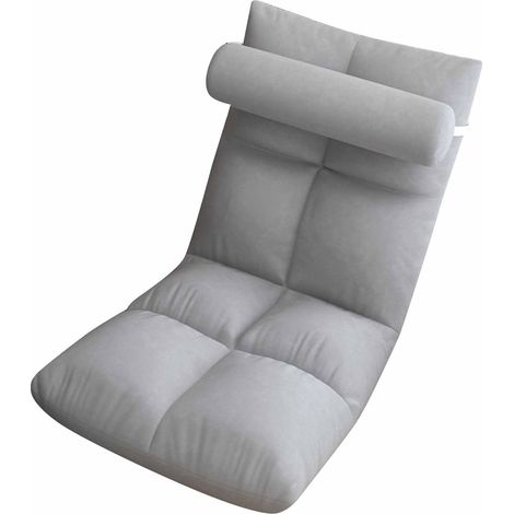 Fauteuil de sol avec dossier, canapé-lit pliant, fauteuil inclinable, fauteuil de jeu au sol, fauteuil de méditation pour adultes, gris (1/5)