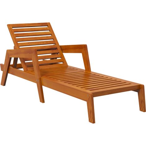 Sonnenliege Gartenliege Holzliege, Massivholz, 66 cm x 190 cm x 73,5 cm, Orange