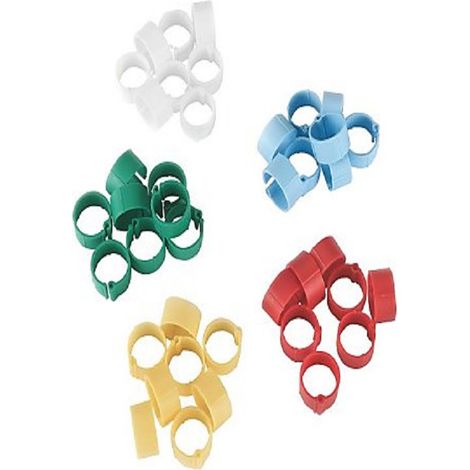 Clip 7 mm Clip, 5 couleurs diffErentes, 100 UDS (20 UD / couleur)
