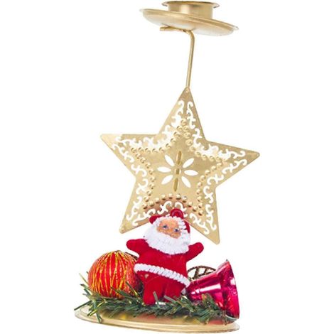 Porte-bougie de Noël 2024, ornement de Noël, décoration de fête, porte-bougie pilier-Star (1/5)