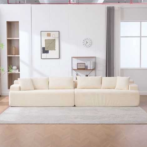 Möbelstück aus Chenille in Beige 34 x 33 x 109 cm HOMAIRE (1/5)