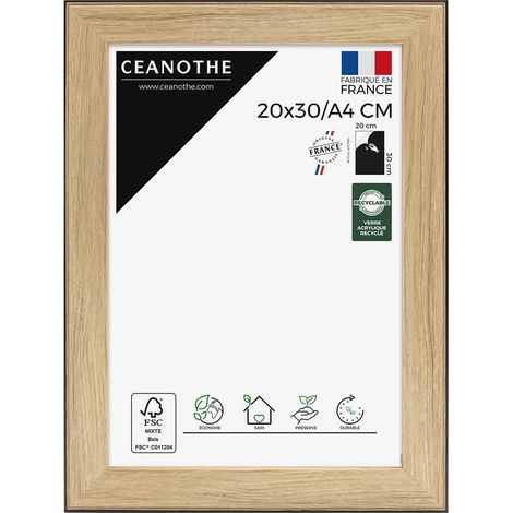 Cadre photo Ceanothe Newton 20 x 30 cm A4 Bois et Noir (1/5)