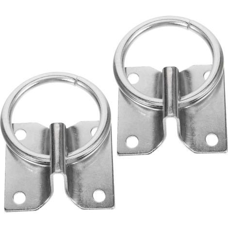 Lot de 2 crochets métalliques pour chevaux avec vis et anneau croisé, accessoire robuste écuries (1/5)