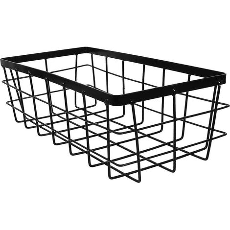 Panier de rangement rectangulaire en métal, support mural pour salle de douche, pour une organisation et un rangement optimaux. (1/4)