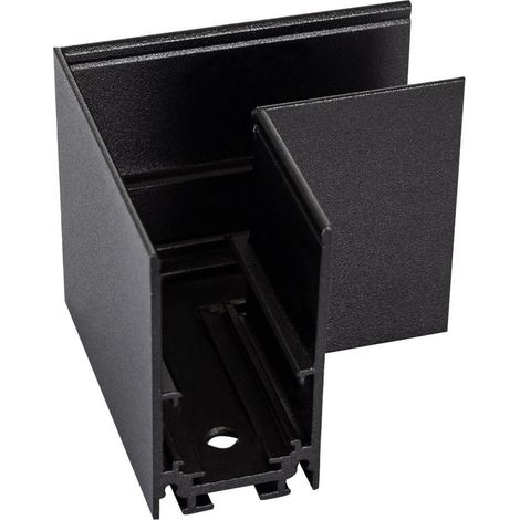 Connettore ad L Orizzontale per Binario Magnetico da Superficie 20mm Nero