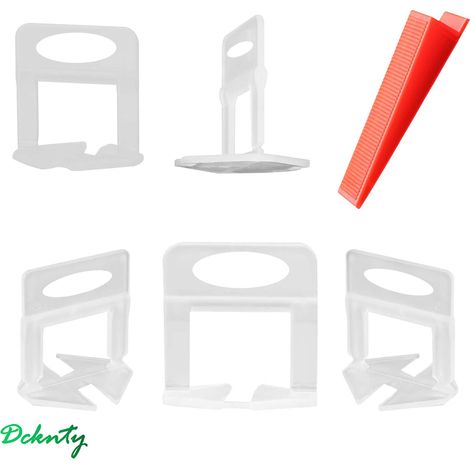 600 Pcs Système de Nivellement de Carrelage,500 Pcs 2mm Clips D'entretoise+100 Pcs Clips d'entretoise, pour Outils Pour Sols et Carreaux (1/5)