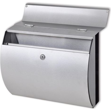 Boîte aux lettres en acier inoxydable jardin porte journaux