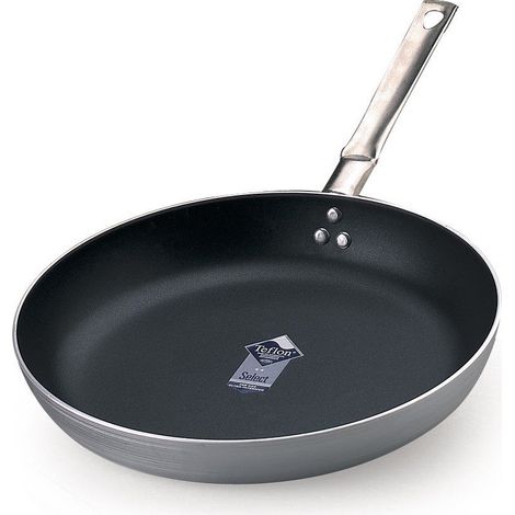Pentola Agnelli FAMA11BBSEL36 - Padella Svasata Bassa in Alluminio Antiaderente da 36 cm con Manico, Colore Argento (1/3)