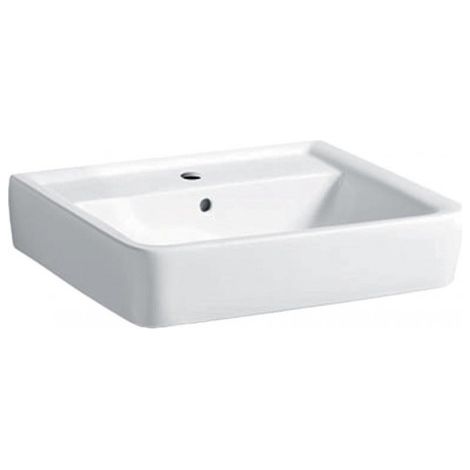Lavabo Geberit Renova Plan, 55x44cm, trou de robinetterie au centre, Blanc