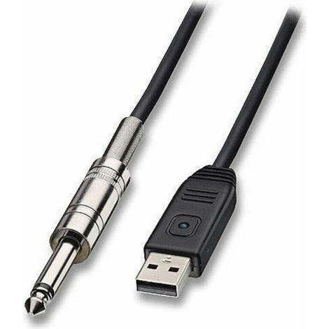 Cavo Adattatore Per Chitarra Da Jack 6,5mm A Usb Per Pc Lunghezza 3 Metri Kl3623