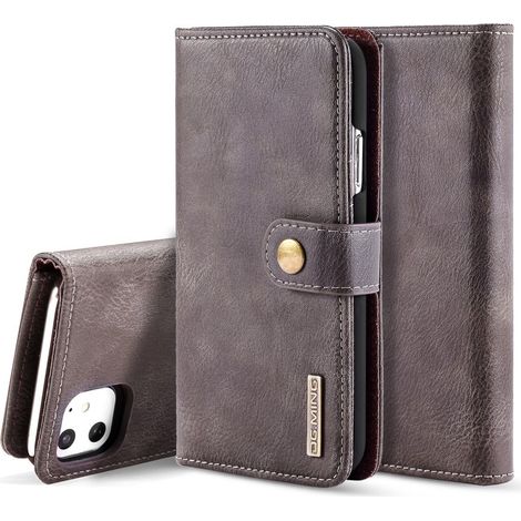 Kompatibel mit iPhone 11 – DG.MING – Brieftaschenhülle/Magnetabdeckung – Grau (1/5)