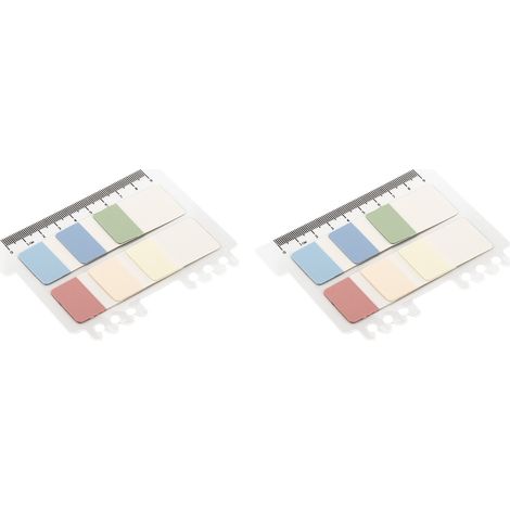 Deux lots de notes adhésives transparentes, 6 couleurs, notes adhésives semi-transparentes imperméables Morandi en PET, pour le tri et l'indexation de documents. (1/5)