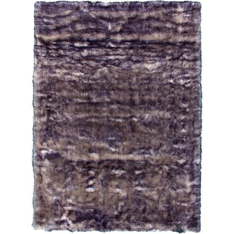 Tappeto Crown 100 in ecopelliccia bianca e lilla 160x230 cm (1/4)