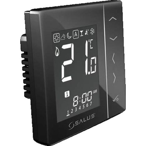 SalusRégulateur VS30B - Noir - Programmable - Économie d'énergie - Utilisation simple