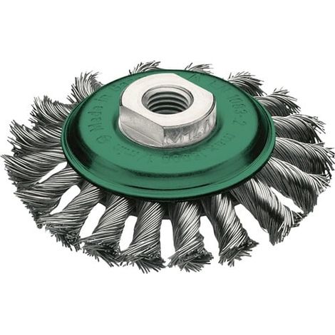 Spazzola conica Lessmann a treccia Ø100 mm VA 12 mm 15.000 min-¹ - 471857 (1/3)