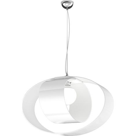 Sospensione Moderna Lap Metallo E Vetro Bianco 1 Luce E27 52Cm (1/4)