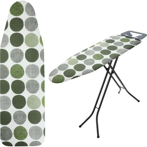 Housse de planche à repasser, 120x40 cm, coton avec isolation en feutre, fixation par clip, fermeture à cordon, plusieurs options de design (1/5)