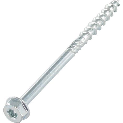 Vis charpente TEKOR Tête hexagonale TH Pointe antifendage type 17 8X120 Filetée sur 50 TORX T40 zingué cr3 96 hbs - 100 pièces (1/4)